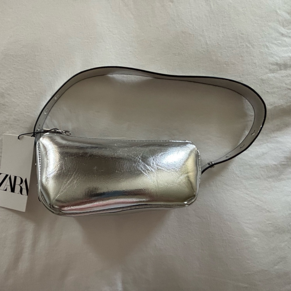 Zara Metallic Silver Bag